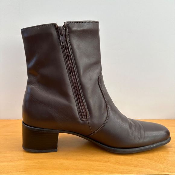 Blondo Canada Brown Smooth Leather Side Zip Ankle Boots Women Size 11 AA Narrow - Picture 13 of 16